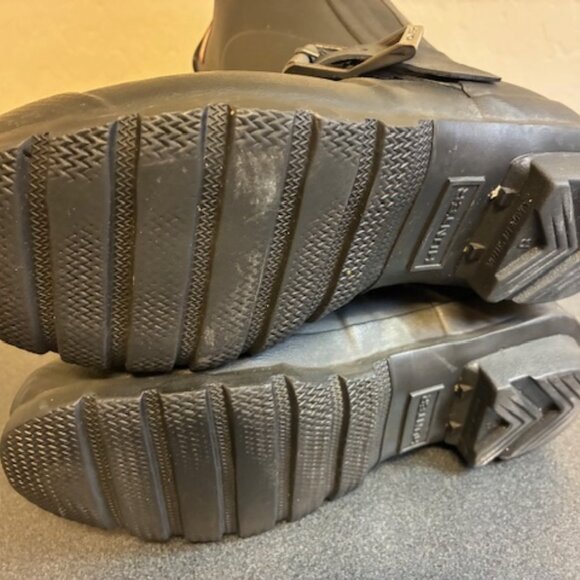 Hunter Women's Rain Boots Size 8 Men's 7 Black Matte Zipper Buckle - Picture 5 of 5